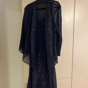 Formal navy dress w/ beading.